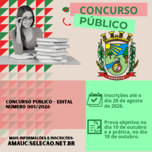 Read more about the article AMAUC abre inscrições para Concurso Público da Prefeitura de Arabutã