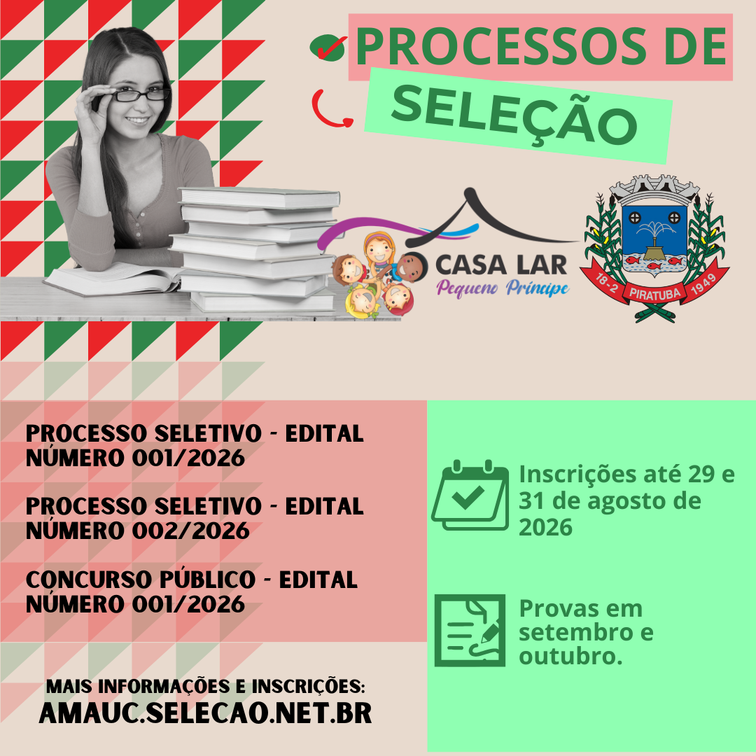 Read more about the article AMAUC coordena três processos de seleção com oportunidades para Piratuba e Casa Lar Pequeno Príncipe
