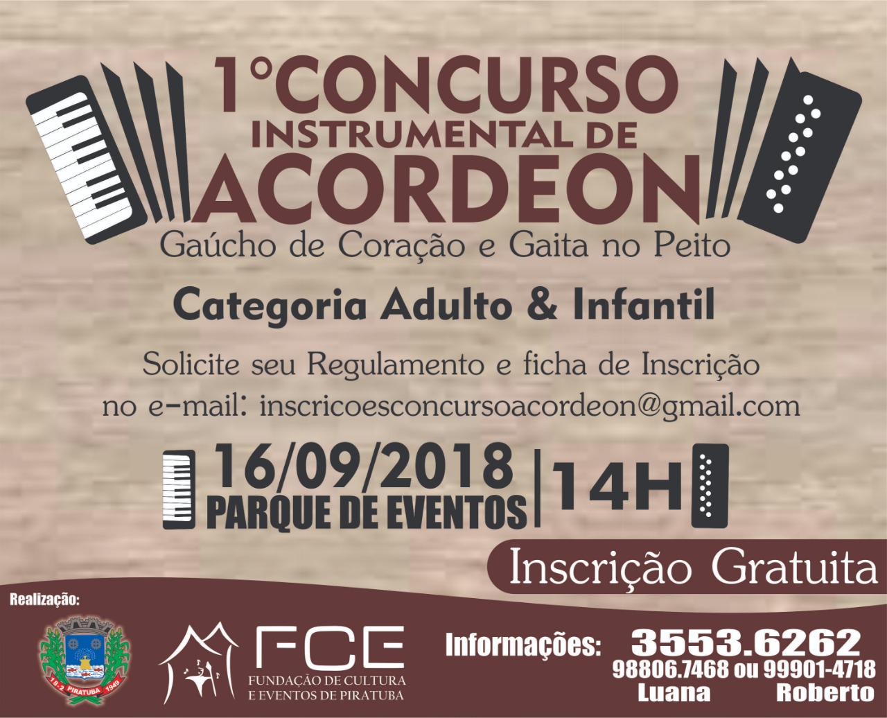 You are currently viewing Inscrições para o 1º Concurso de Acordeon de Piratuba seguem até 11 de setembro