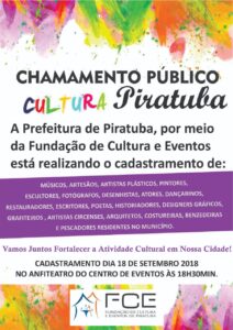 Read more about the article Fundação de Cultura e Eventos de Piratuba realizará cadastro de profissionais