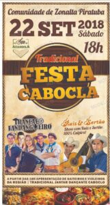 Read more about the article Tradicional Festa Cabocla será no próximo sábado, dia 22, em Zonalta