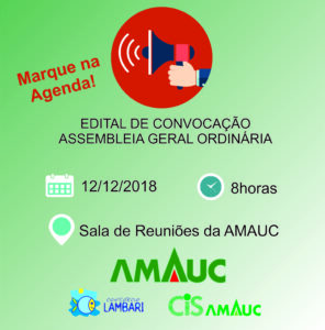 Read more about the article Assembleia Amauc, Cis Amauc e Consórcio Lambari marcada para o dia 12 de dezembro