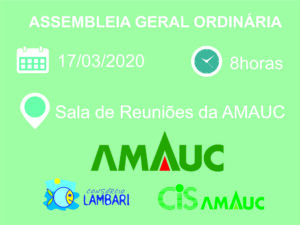Read more about the article Assembleia da Amauc acontece na próxima terça-feira (17).