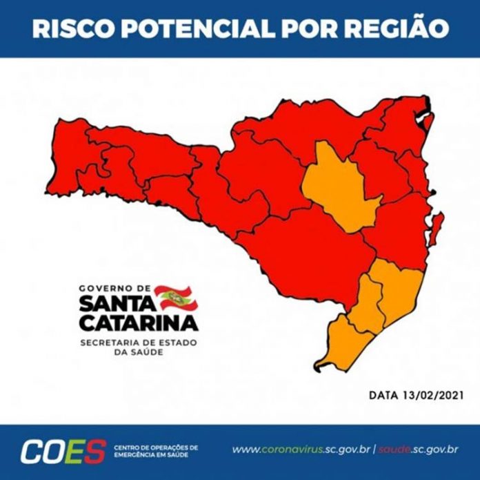 Read more about the article Região da Amauc continua no “Risco Gravíssimo para Covid-19”, mapa divulgado neste sábado, 12.