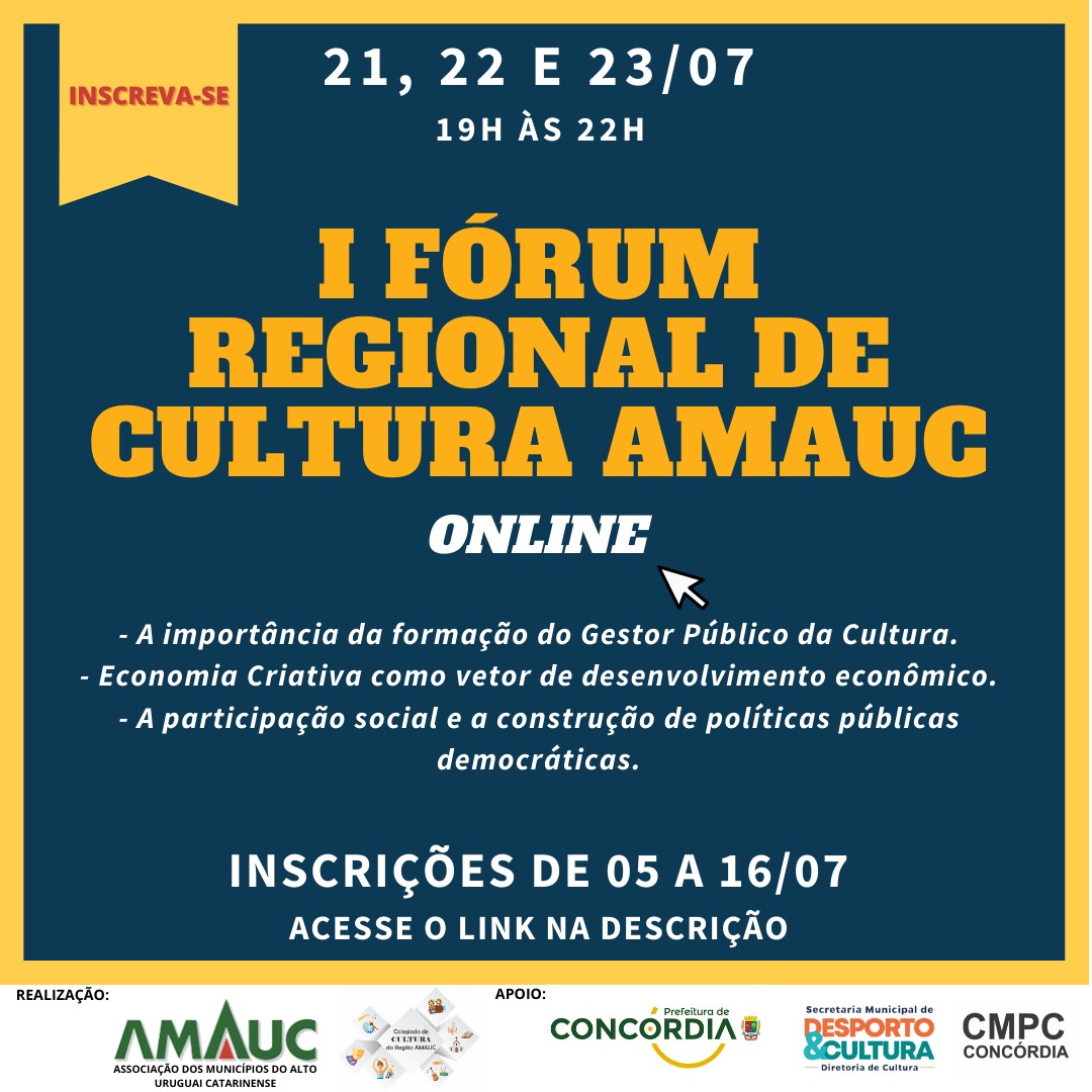 You are currently viewing I Fórum Regional de Cultura da Região AMAUC – Inscreva-se