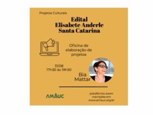 Read more about the article OFICINA VIRTUAL DE ELABORAÇÃO DE PROJETOS – Edital Elisabete Anderle – Exclusivo para os municípios da Amauc –