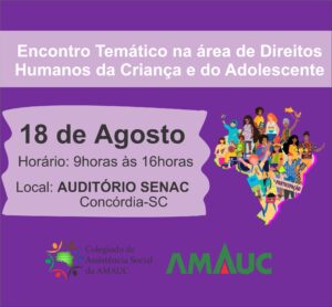 Read more about the article Encontro Temático na área de Direitos Humanos da Criança e do Adolescente