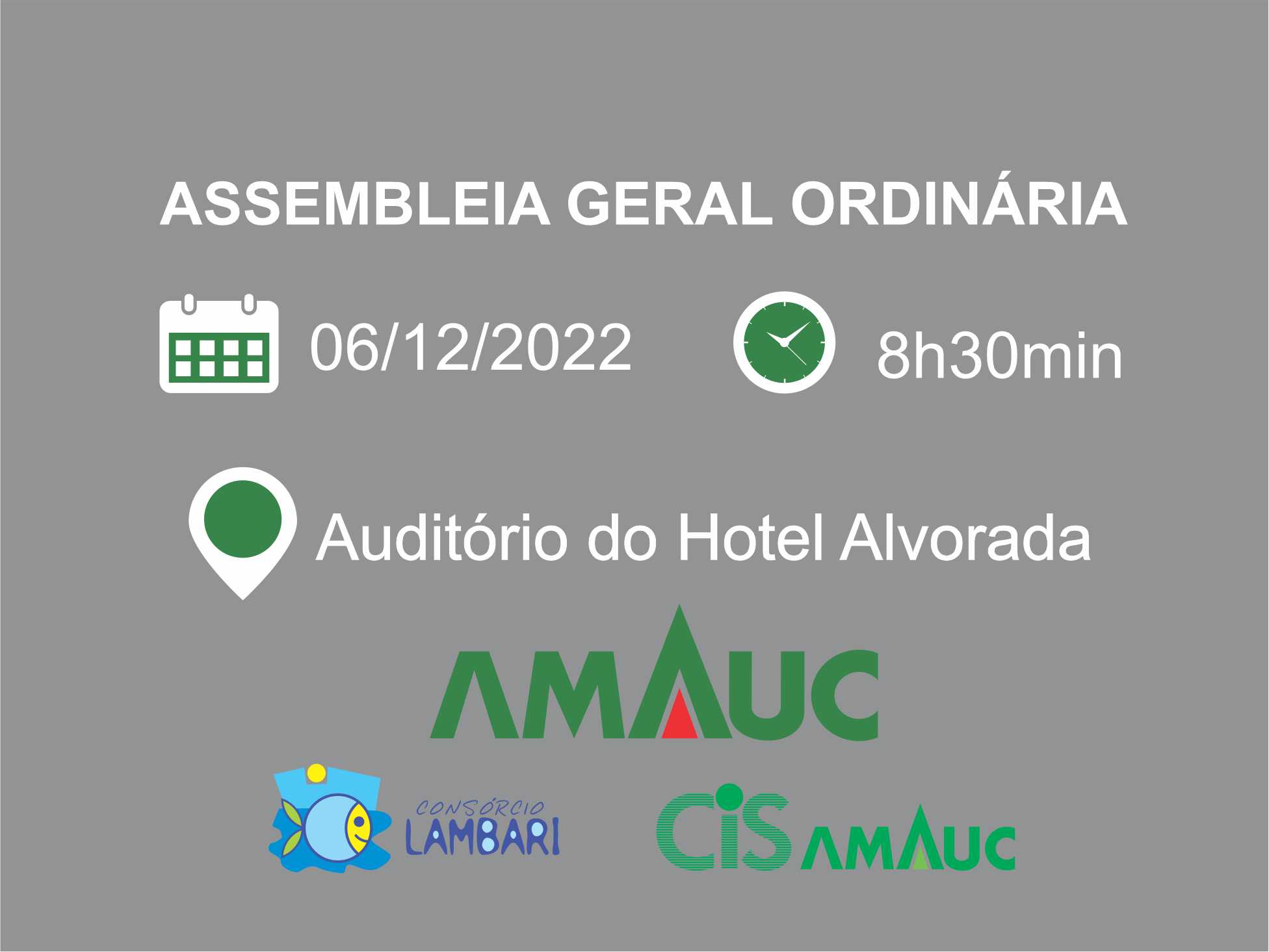 Read more about the article A última assembleia do ano da Amauc, Consórcio Lambari e Cis-Amauc está marcada para esta terça-feira (06)